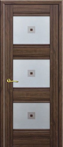 Profil Doors  4х Орех Сиена/стекло узор матовое коричневый фьюзинг