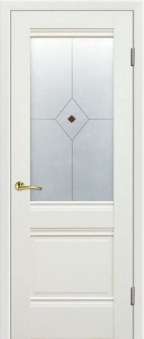 Profil Doors  2х Эш Вайт/стекло матовое узор коричневый фьюзинг
